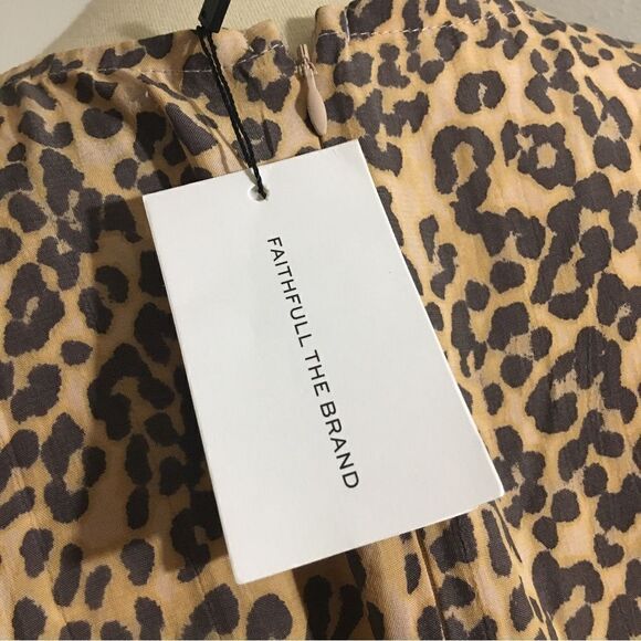 Faithfull the Brand Marie Louise Animal Print Dress Size Large - Picture 7 of 10